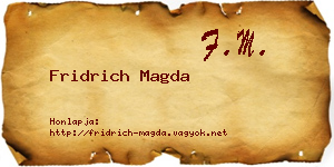 Fridrich Magda névjegykártya